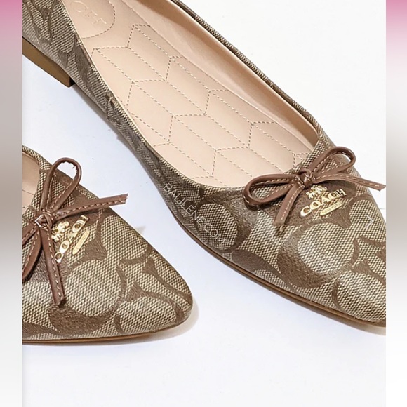 Coach ANNABEL BALLET COACH C2913 KHAKI/SADDLE 6 Flats - Picture 4 of 10